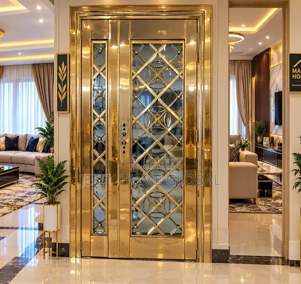 4ft x 7ft Rose Gold Steel Security Door - 1