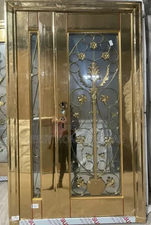 Brand New 4ft x 7ft Steel Security Door - Gold