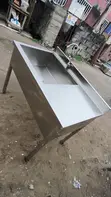 Commercial Stainless Steel Washing Sink with Drainboard - 1
