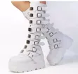 Ladies High Heel Boots - White - 2