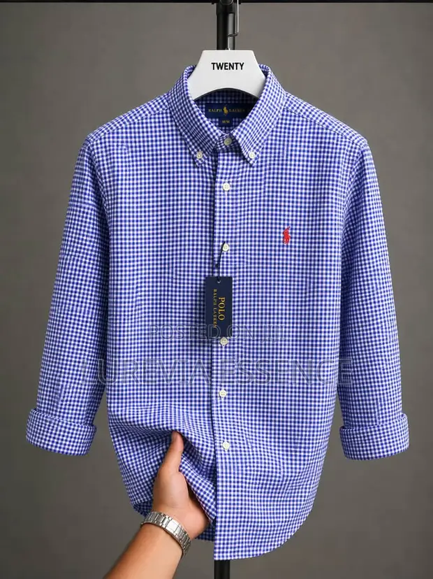 Polo Ralph Lauren Dogon Maza Mai Launuka Biyu Da Fari Mai Dogon Hannu - 1