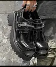 UrbanEdge Men's Black Patent Leather Platform Boots - 1