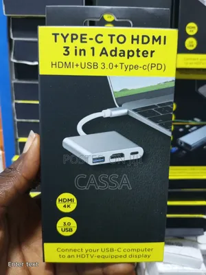 3-in-1 Type-C to HDMI Adapter (4K, USB 3.0, PD Charging)