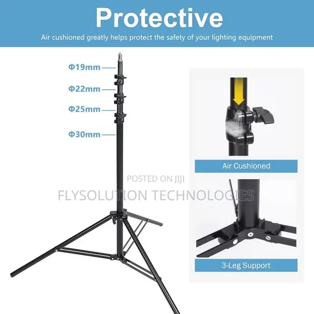 Heavy Duty Studio Light Stand with Wheels (Air Cushioned) - 1
