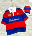 Men's Red & Blue Colourblock Polo Shirt - New - 3