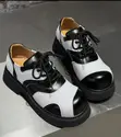 Premium Men's Black & White Platform Oxford Shoes - Fully Boxed - 1