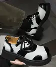 Premium Men's Black & White Platform Oxford Shoes - Fully Boxed - 2