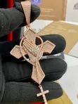 Rosary Cross Pendant Kal 'Yan Mata Rose Gold VVS Moissanite Diamond - 2