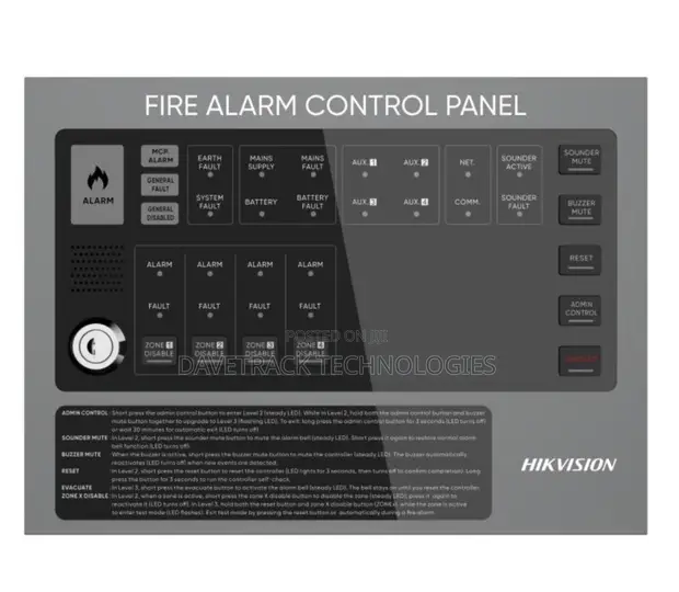 Hikvision 4-Zone Conventional Fire Alarm Control Panel - 1