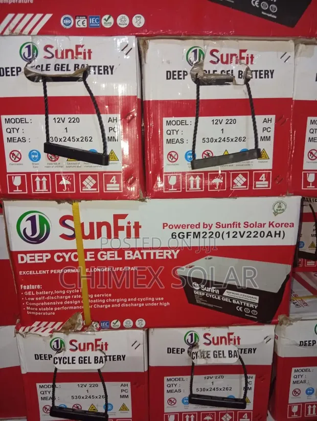 Sunfit 220Ah 12V Baturin Dry Cell Mai Tsawon Lokaci - 1