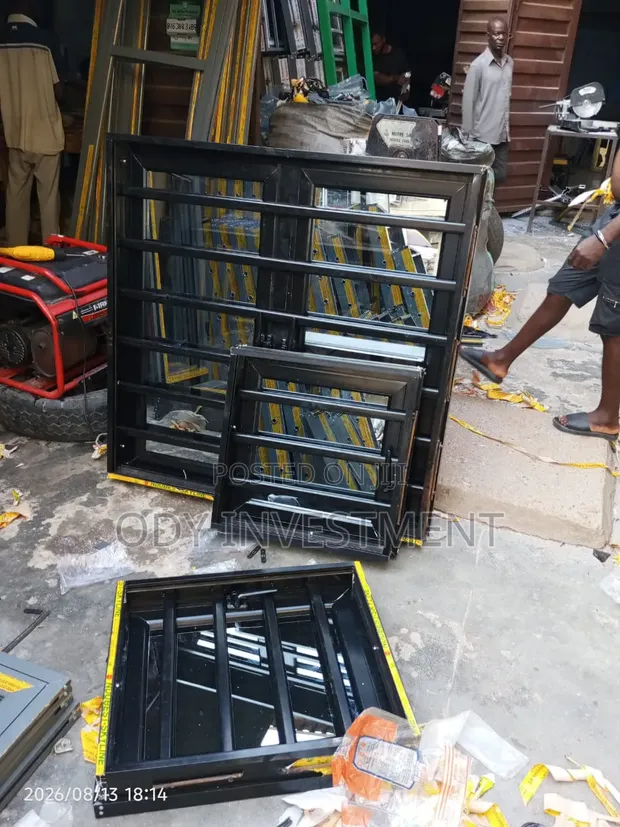 Black Aluminium Casement Window with Burglar Proof - 1