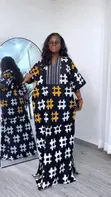 Ankara Bubu Gown with Aso Oke Mix - 2