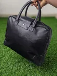 Classy Black Faux Leather Office Bag - 3