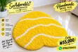 Handmade Love Shaped Shaggy Rug - Yellow da Fararen Lines - 1