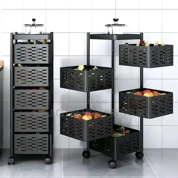 5-Tier Rolling Storage Rack Organizer - 1