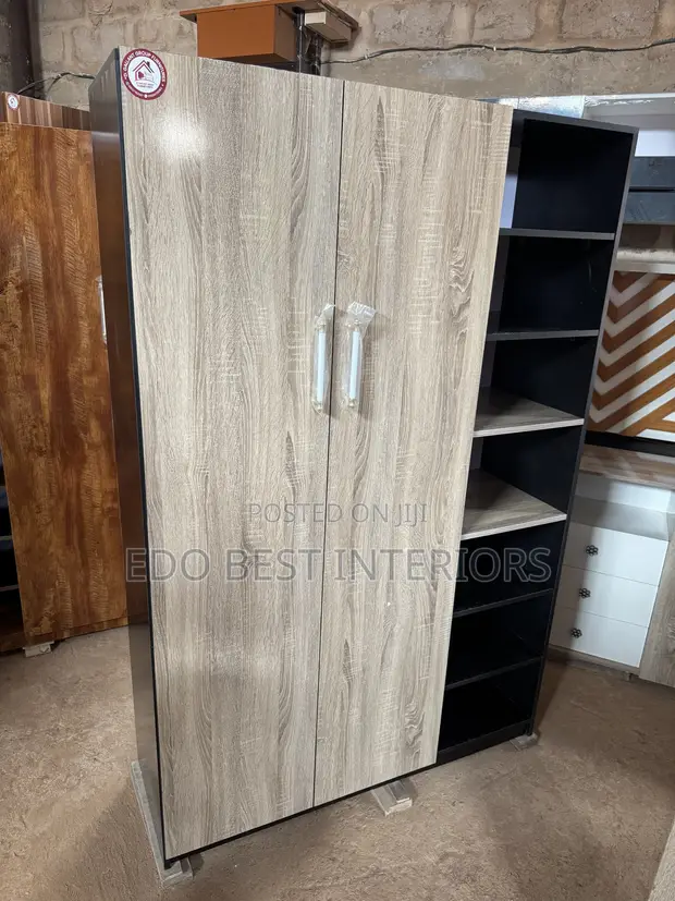 EDO BEST 4x6ft Wardrobe Mai Kofofi Biyu Da Rakon Takalmi - 1