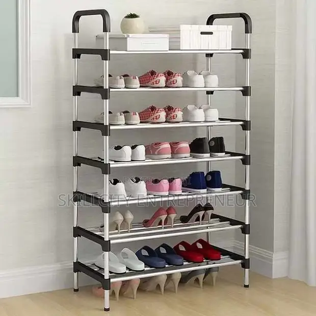Multi-Layer Shoe Rack with Handrail (7/8 Tiers) - 1
