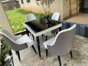 4-Seater Dining Set - Modern Marble Top