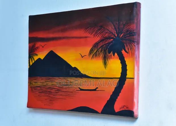 Sunset in Africa - Original Landscape Painting by Oluremi Alao - 1