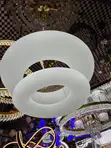 Modern Multi-Ring LED White Halo Chandelier - 1
