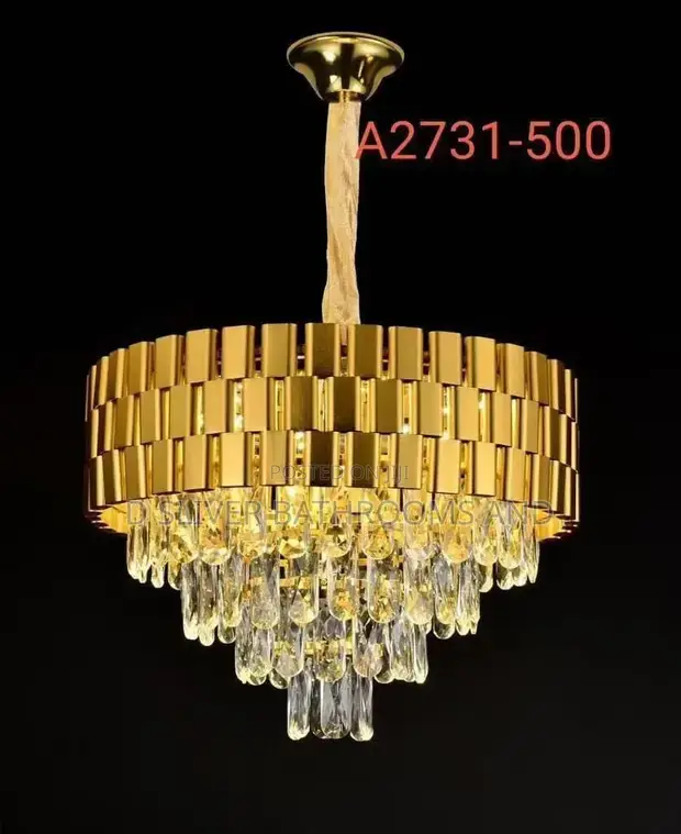 Luxury Crystal Gold Chandelier Ceiling Light - 1