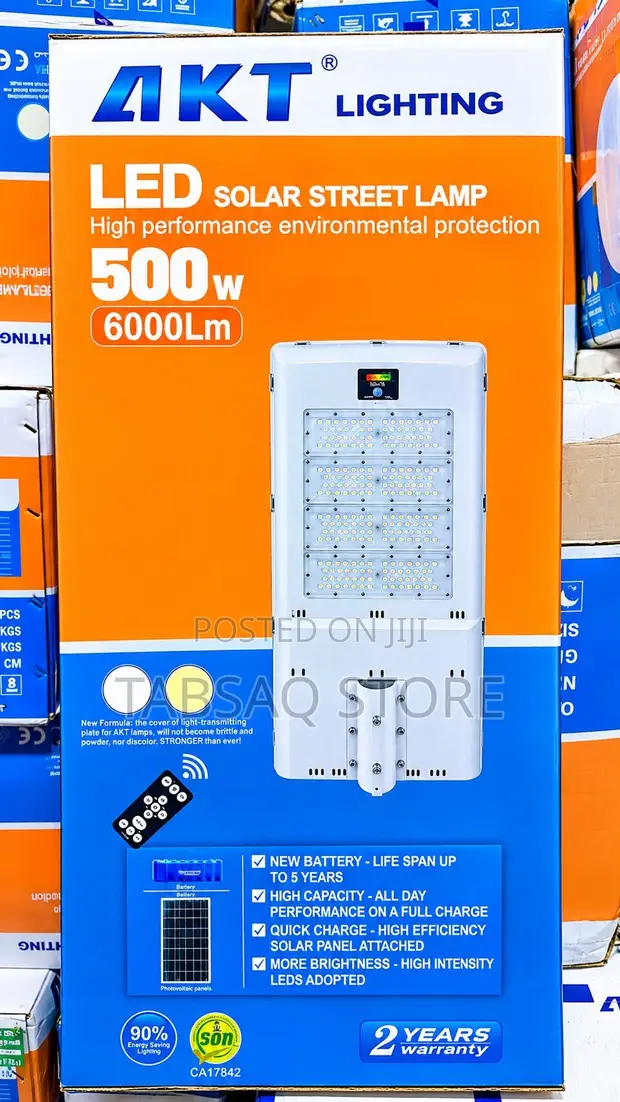 Akt 500W LED Solar Street Light | 6000lm | 2-Year Warranty - 1