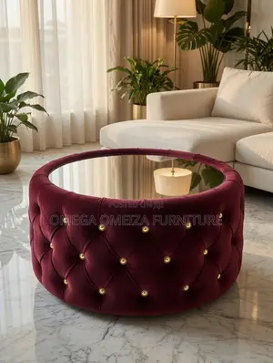 Chesterfield Round Velvet Center Table