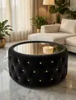 Chesterfield Round Velvet Center Table - 4