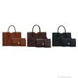 Duo Chain Tote 3-in-1 Handbag Set - Black Croc-Pattern Leather - 2