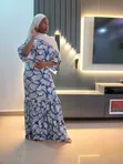 Maxi Floral Blue and White Dress - 2