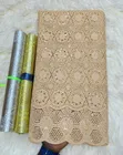Chord Lace Fabric for Aso Ebi - Brown - 1