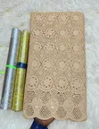 Chord Lace Fabric for Aso Ebi - Brown - 2