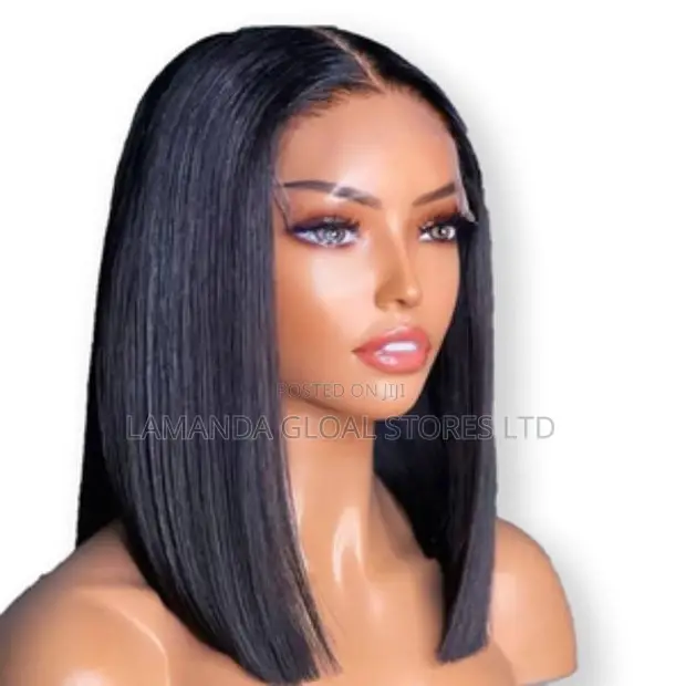 10-Inch Straight Short Bob HD Lace Front Unit (Natural Black) - 1