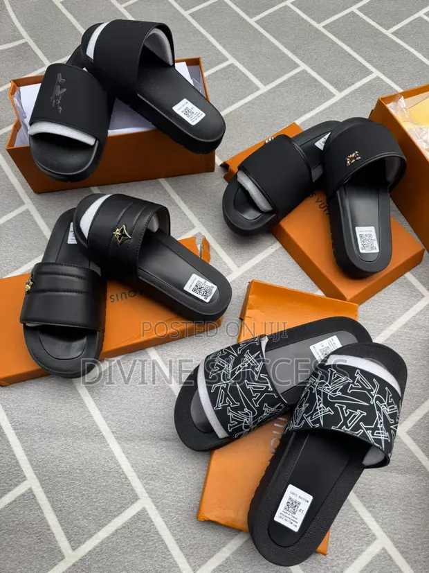 Louis Vuitton Branded Slippers - Black - 1