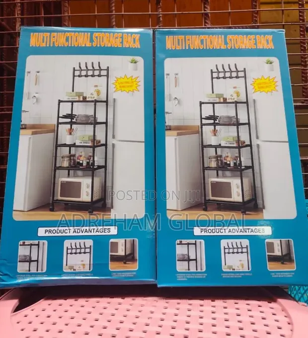 5-Layer Multi-Functional Kitchen Storage Rack with Wheels - 1