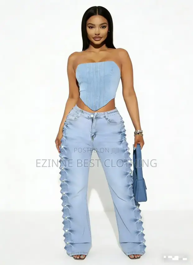 Ladies Jeans - Classic Blue Baggy Fit - 1