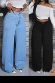 Mata Jeans - Na Gargajiya Mai Fadi - 2