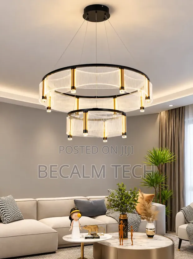 2-Ring Dropping Chandelier Light - 1