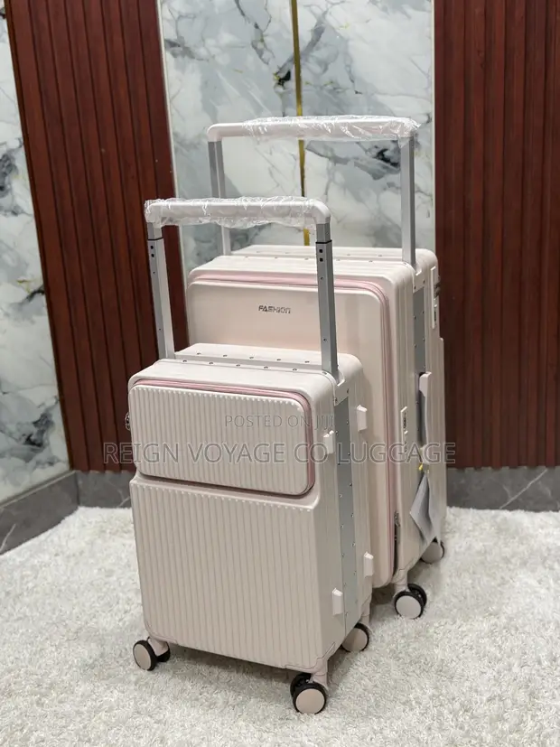 Luxury 2-Piece Luggage Set - Hot Pink - 1