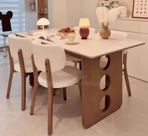 Home Interiors Dining Set Mai kujeru 4 Mai siffar Rectangle