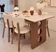 Home Interiors Dining Set Mai kujeru 4 Mai siffar Rectangle - 1