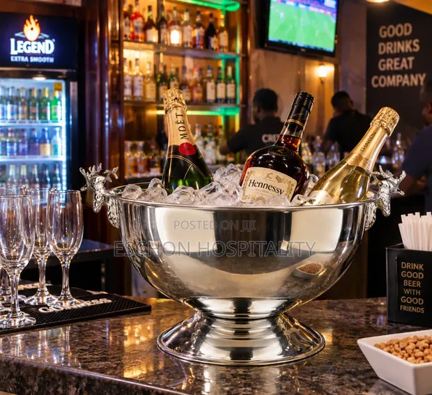 Luxury Silver Bar Wine / Ice Banquet Bowl - 1
