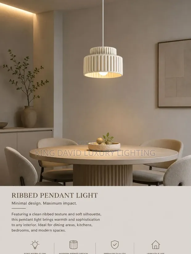 Ribbed Pendant Light - 1