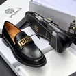Versace Men's Leather Flats Shoes - 1