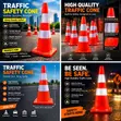 Alphateck Traffic Safety Cones - Large - 3