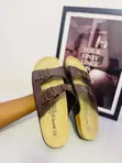 Birkenstock Casual Leather Slippers - Brown - 1