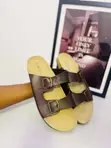 Birkenstock Casual Leather Slippers - Brown - 2