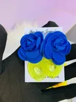 Quality Floral Earrings - Red & Blue - 3
