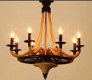Rustic Luxury Rope Chandelier - 8 Lights