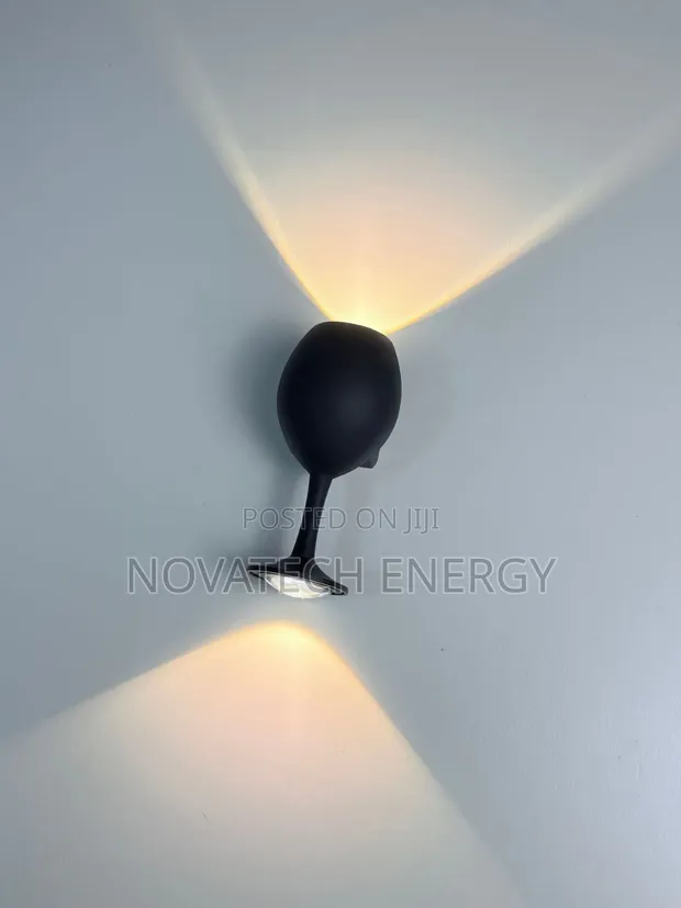 Black Wine Glass Shaped Outdoor/Indoor LED Light - 1